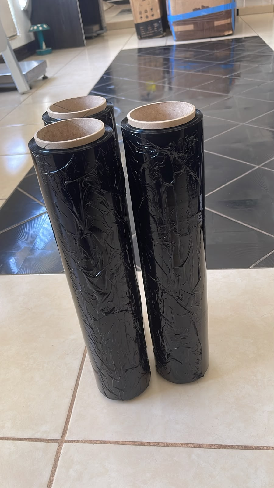 Rollos de plástico paletizante negro